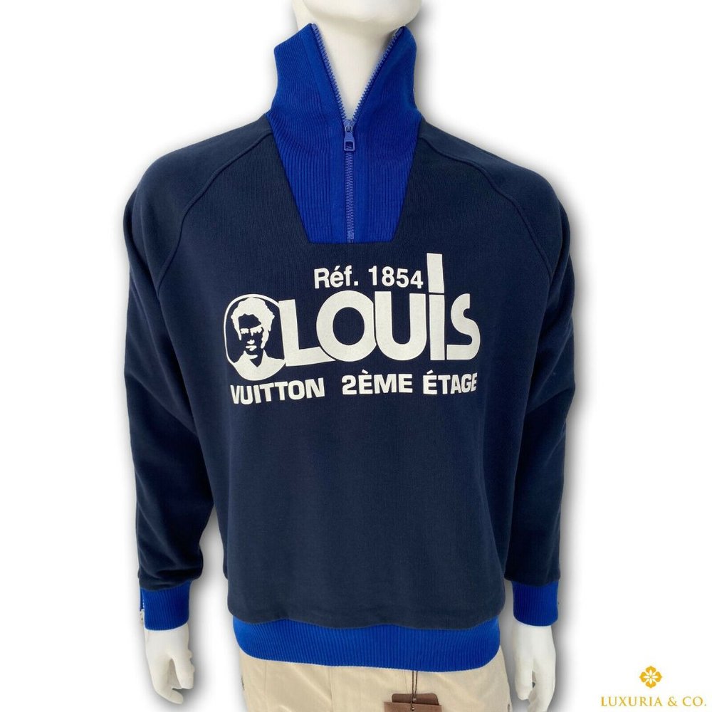 New Authentic Louis Vuitton Printed Multi Zipped Sweatshirt